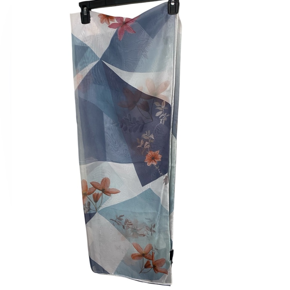 Dreamy Blue and Pink Sheer Scarf
